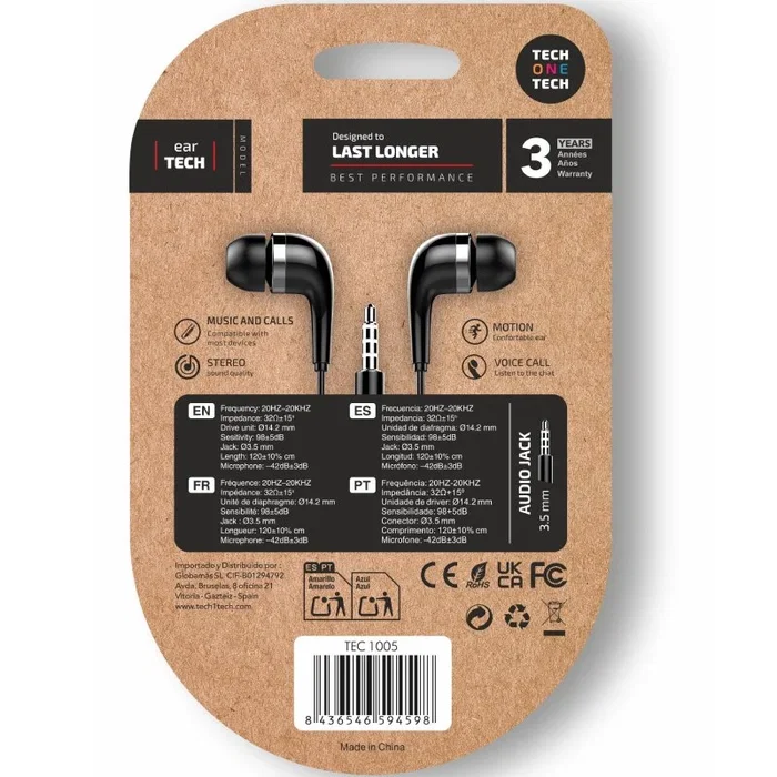 Tech One Tech Eartech TEC1005 Negros